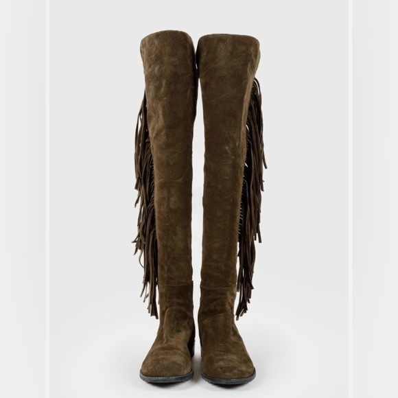 Stuart Weitzman MANE OTK Boots In MOSS GREEN - Picture 3 of 17